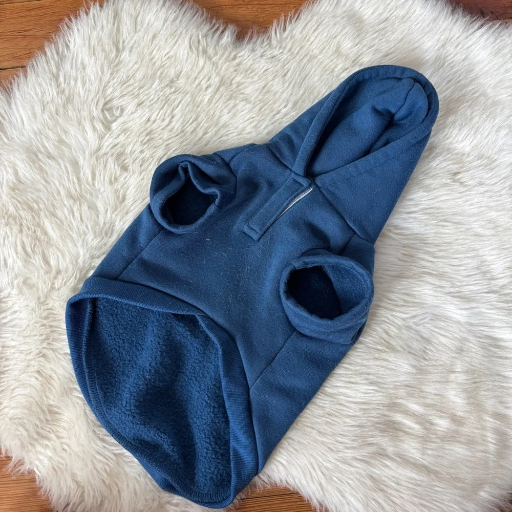 Blue & White Graphic Dog Hoodie